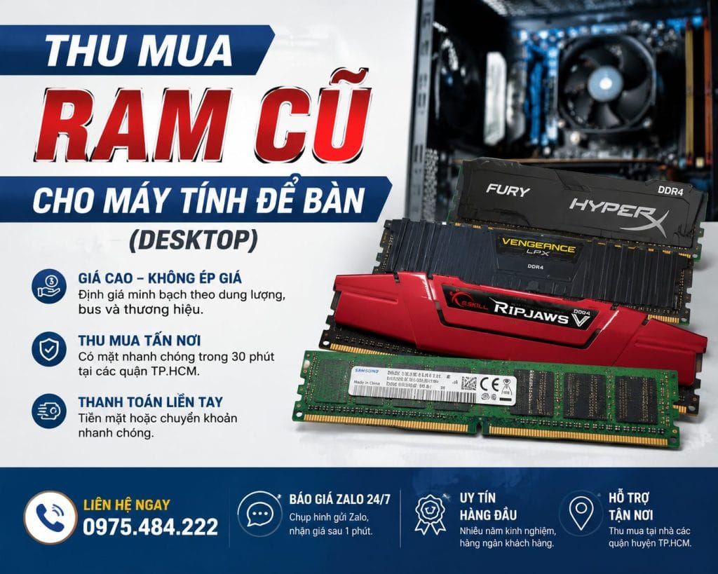Thu Mua Ram Cũ Desktop Ddr3 Ddr4 Ddr5 - Hyperx Fury, Corsair Vengeance, G.skill Ripjaws Thu Mua Ram Cũ Desktop Ddr3 Ddr4 Ddr5 - Hyperx Fury, Corsair Vengeance, G.skill Ripjaws