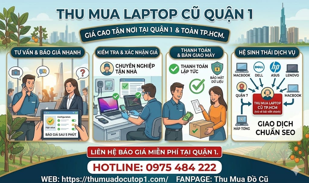 Thu Mua Laptop Cũ Quận 1 Giá Cao 1 Thu Mua Laptop Cũ Quận 1 Giá Cao, Báo Giá 5 Phút, Thanh Toán Ngay Tại Thumuadocutop1.Com.