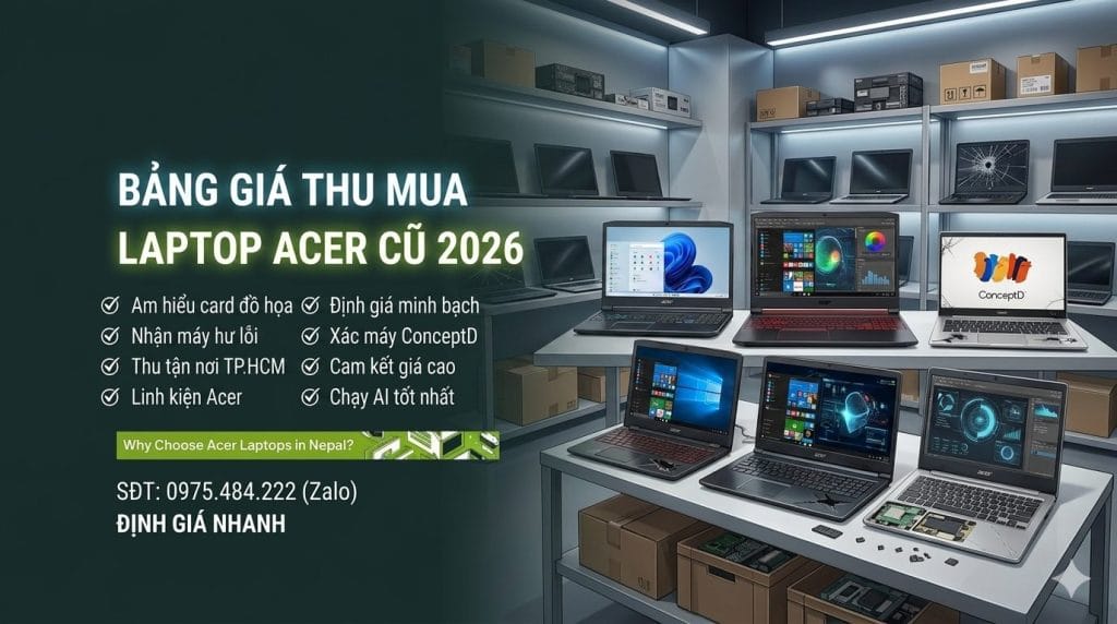Bảng Giá Thu Mua Laptop Acer Cũ 2026 Mới Nhất Bảng Giá Thu Mua Laptop Acer Cũ 2026 Mới Nhất