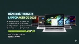 Bảng Giá Thu Mua Laptop Acer Cũ 2026 Giá Cao Tại Tp.hcm | Thumuadocutop1.Com (Chuyên Thu Mua Laptop Cũ)