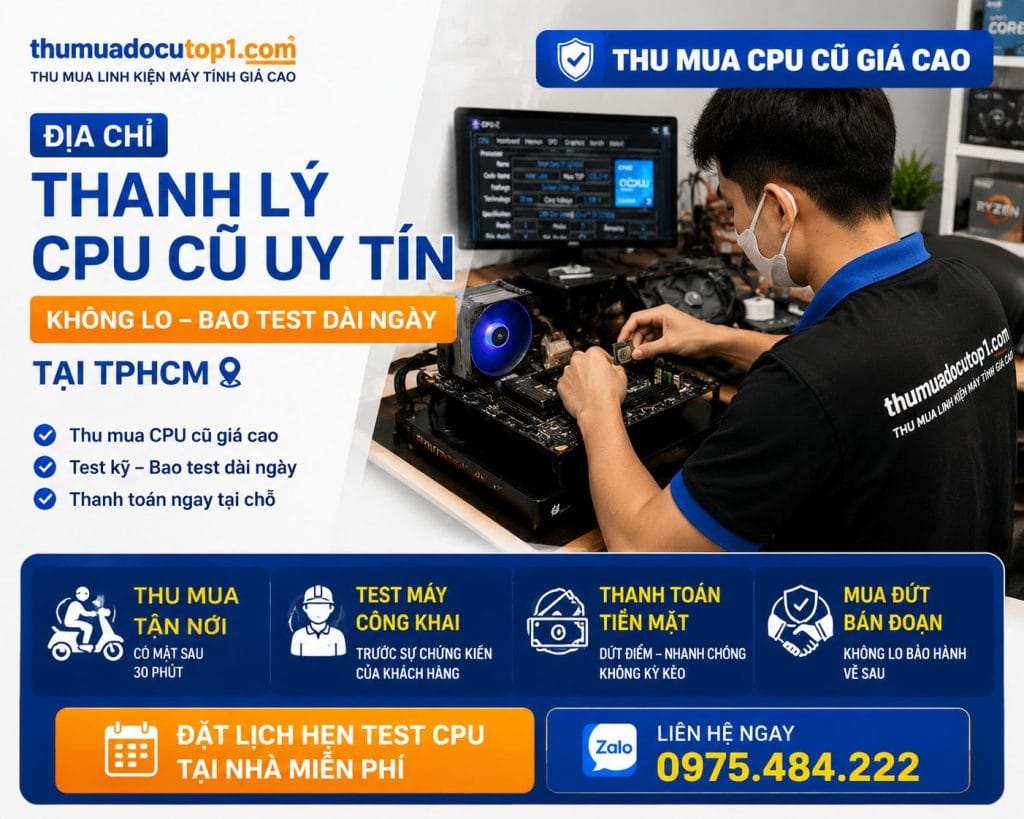 Kỹ Thuật Viên Test Cpu Cũ Tại Nhà Tphcm, Sử Dụng Benchtable Di Động, Khách Hàng Chứng Kiến, Dịch Vụ Thu Mua Cpu Cũ Uy Tín, Giải Ngân Tiền Mặt Ngay