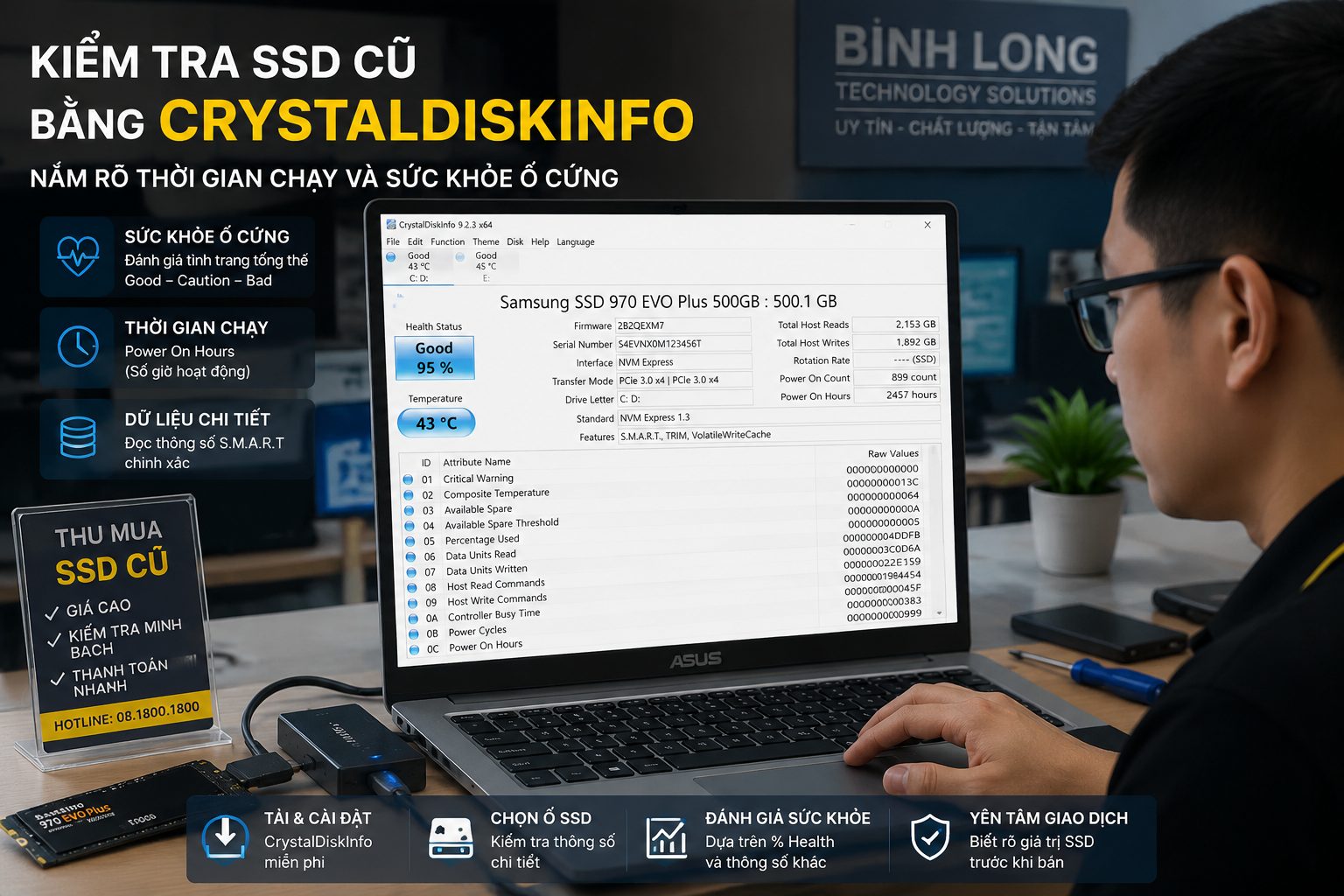 Ổ Cứng Ssd Cũ - Dung Lượng Và Tình Trạng Ssd Ảnh Hưởng Giá Khi Áp Dụng Cách Định Giá Laptop Cũ